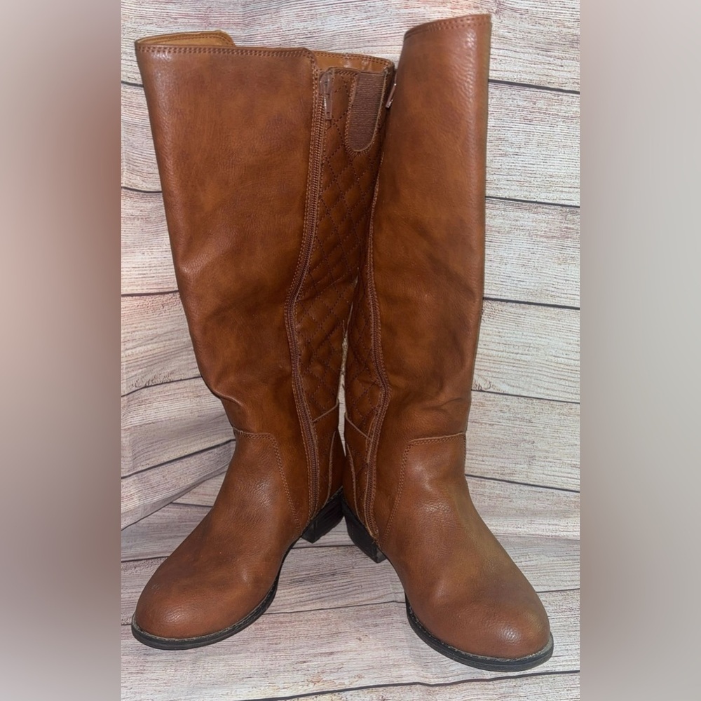 Brown Quilted Women's Boots